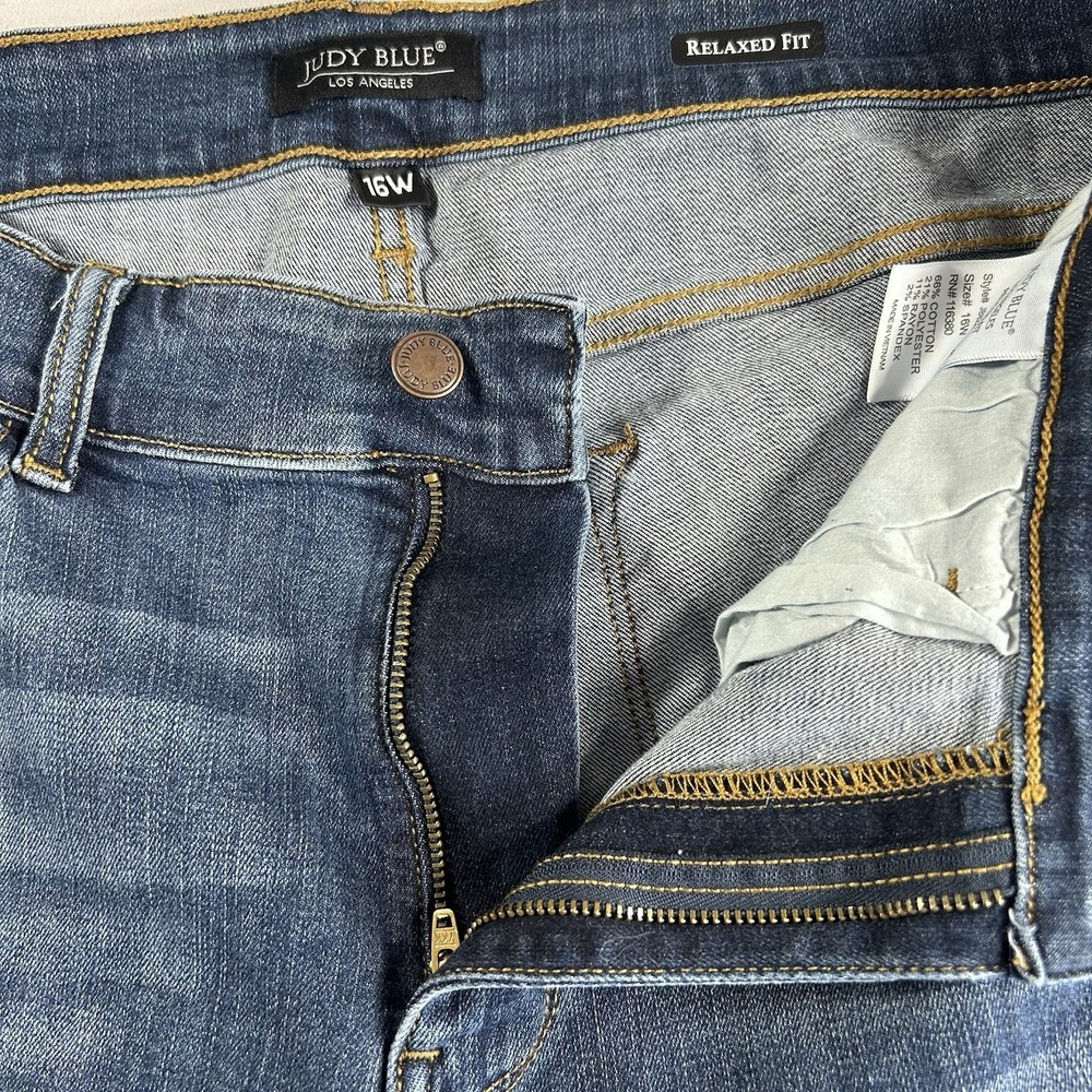 Judy Blue Relaxed Fit Jeans Womens Plus Size 16W Distressed Stretch Denim - Picture 4 of 9